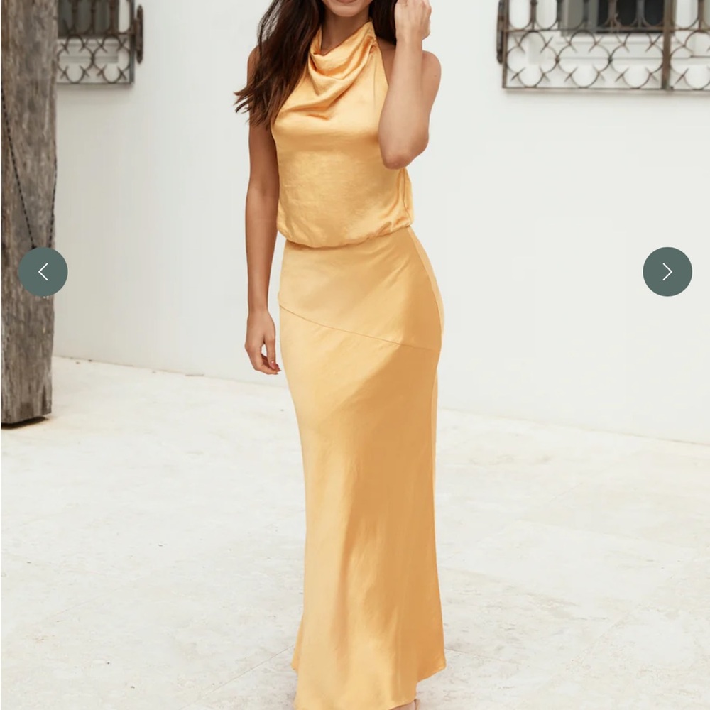Elegant Gold Maxi Dress